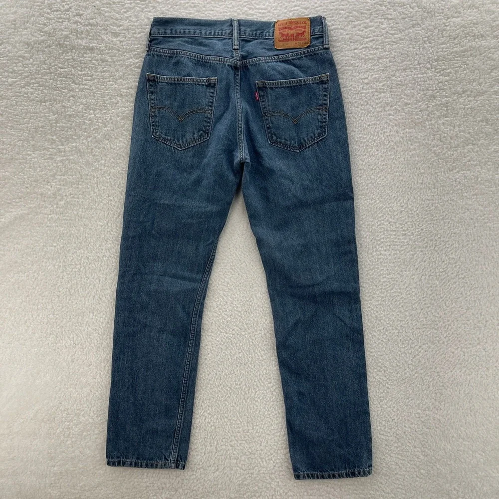 Levis Jeans Mens 32x34 Blue 514 Straight Fit Medium Wash Denim Casual Workwear
